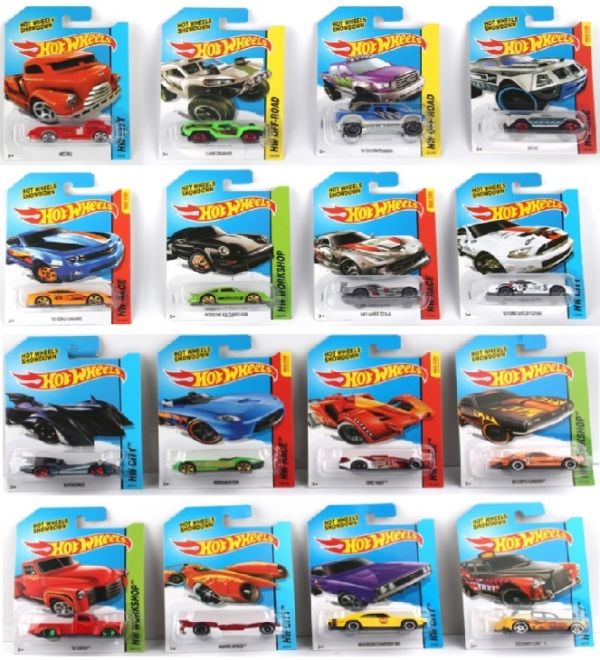 "Hot Wheels" cars, plastic assorted.
