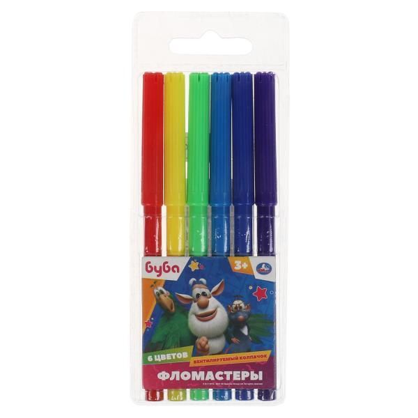 BUBA felt-tip pens, 6 colors, round, pvc+card Umka