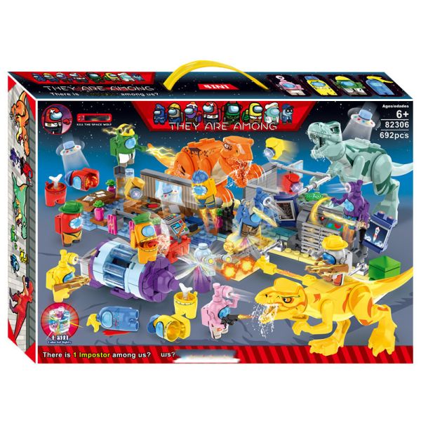 Constructor Among us +12 figures + 3 dinosaurs, 692 parts